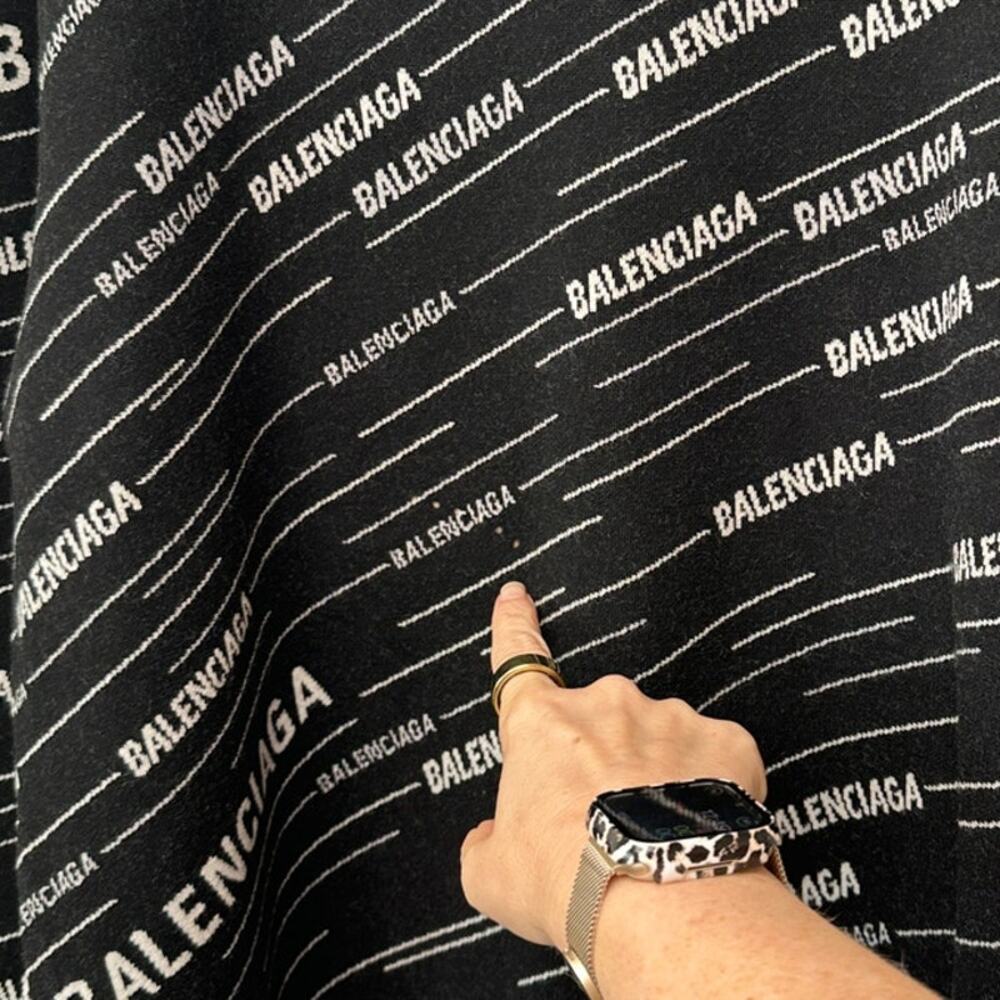 NWT Balenciaga Logo Intarsia Wool-Blend Sweater Black Men's XL - Picture 7 of 15